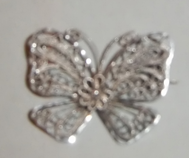 M868M 1920s butterfly brooch 830 silver filigree beautiful